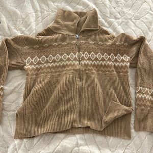 Zip up turtleneck sweater